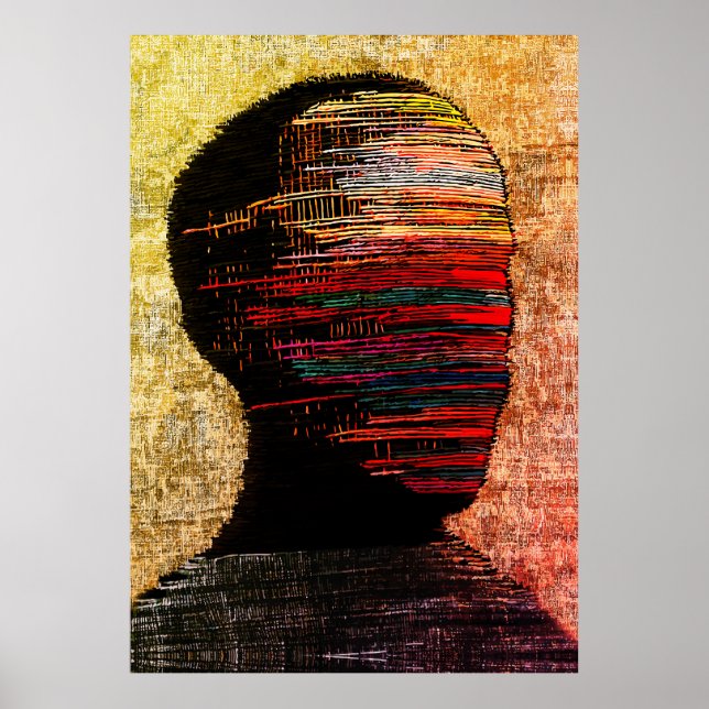 Fragmented Identity – Colorful Abstract Thread Art Poster (Front)