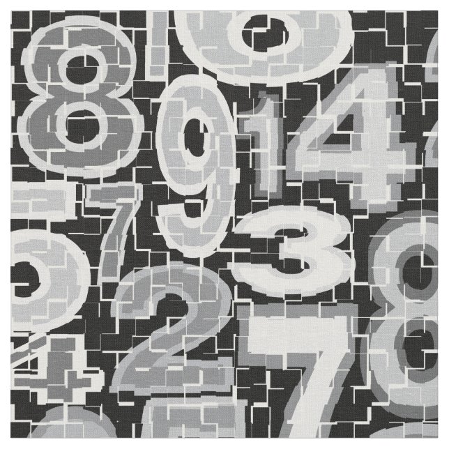 Fragmented Number Pattern Fabric (Close Up)