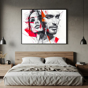 Fragmented Portrait Canvas Print