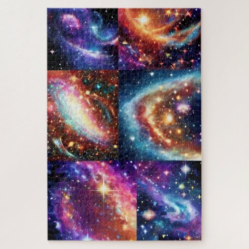 Fragmented Purple Gold Space Sky Cosmos Jigsaw Puzzle