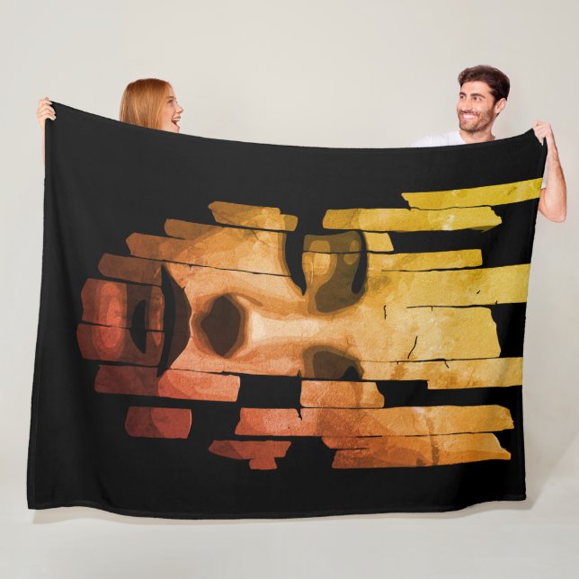 Fragmented Serenity – Surreal Digital Portrait Fleece Blanket (In Situ)