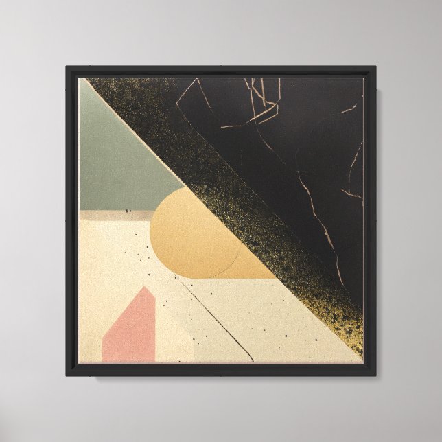 "Fragments: A Minimalist Pastel Riso-Textured  Canvas Print (Front)