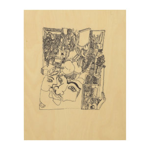 Fragments d'Arts 1 Surreal Drawing Wood Wall Art