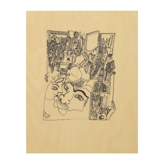 Fragments d'Arts 1 Surreal Drawing Wood Wall Art (Front)