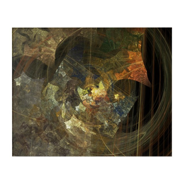 'Fragments' Fractal Abstract Panel Acrylic Print (Front)