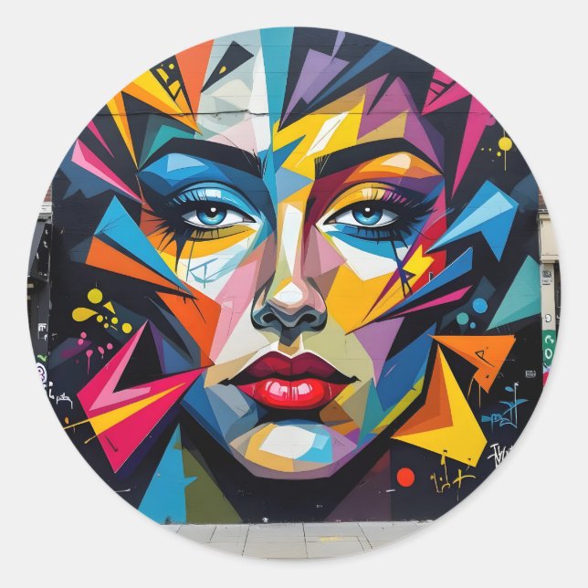 Fragments Of Identity – Abstract Portrait Classic  Round Sticker (Front)
