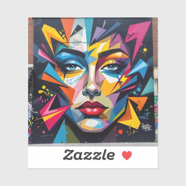 Fragments Of Identity – Abstract Portrait Square Sticker (Sheet)