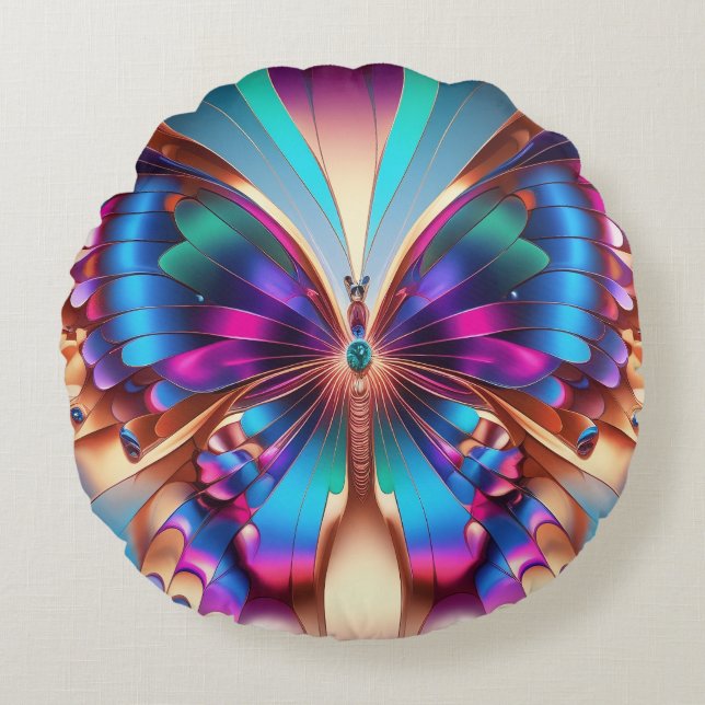 Fragments of Mariposa Round Pillow (Front)