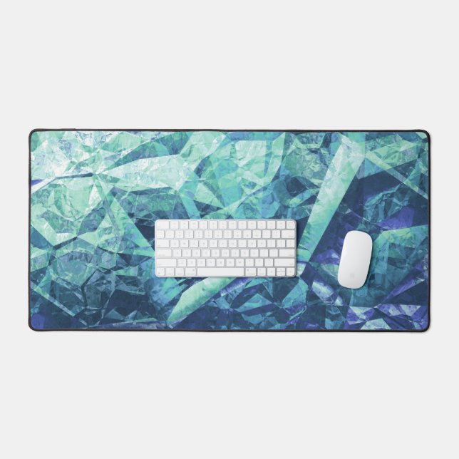 fragments of memories - cobalt and mint :  desk mat (Keyboard & Mouse)