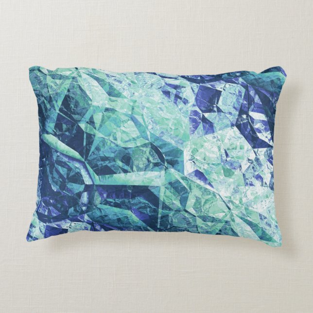 fragments of memories, in blue and green : accent pillow (Back)
