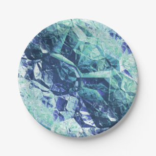 fragments of memories, in cobalt and mint paper plates