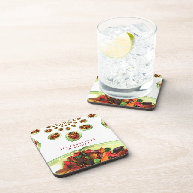 Fragrance of Life: Potpourri Inspirational Message Beverage Coaster (Right Side)