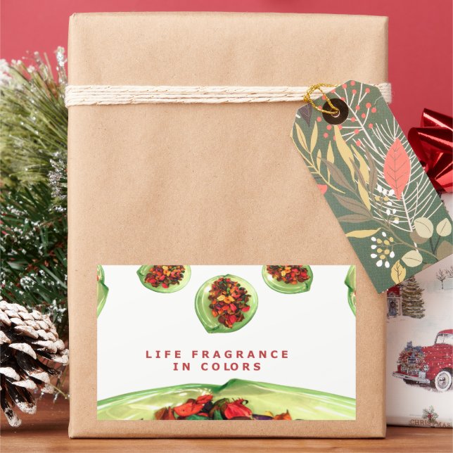 Fragrance of Life: Potpourri Inspirational Message Rectangular Sticker (Holiday)