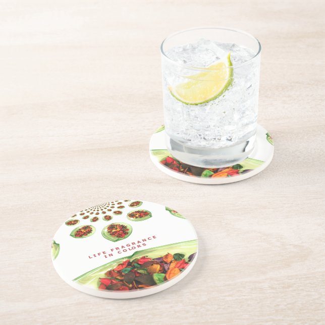 Fragrance of Life: Potpourri Inspirational Message Sandstone Coaster (Side)