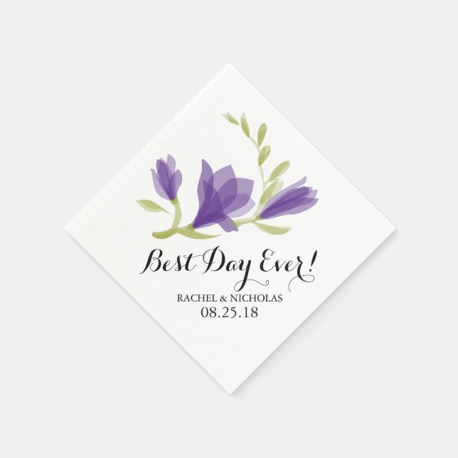 Fragrant Freesia Petals | Best Day Ever! Paper Napkins (Corner)