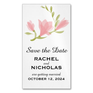 Fragrant Freesia Petals   Save the Date Magnetic Business Card