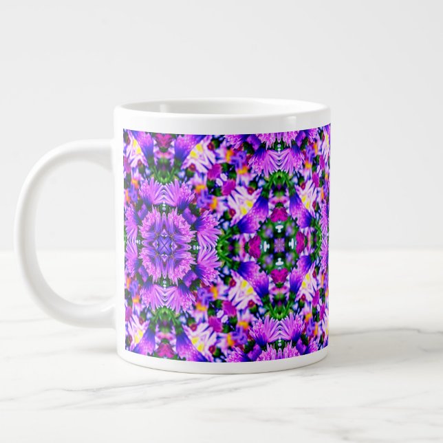 Fragrant herb flower pattern. giant coffee mug (Left)