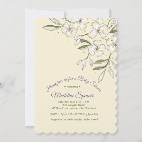 Fragrant Jasmine Baby Shower Invitation