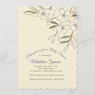 Fragrant Jasmine Baby Shower Invitation