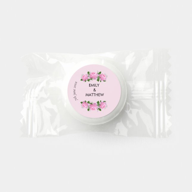 Fragrant Pink Roses, Wedding  Life Saver® Mints (Front)
