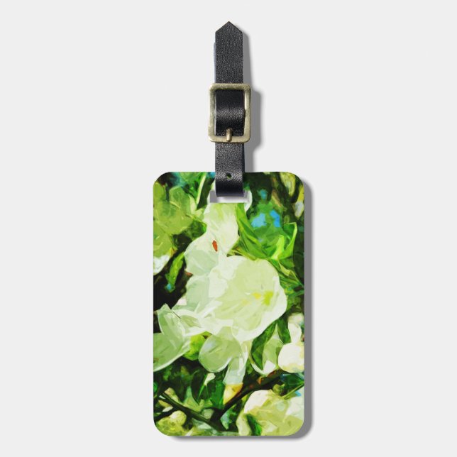 Fragrant Spring Apple Blossoms Abstract Luggage Tag (Front Vertical)