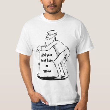 Frail Elder With Cane T-shirt by gravityx9 at Zazzle