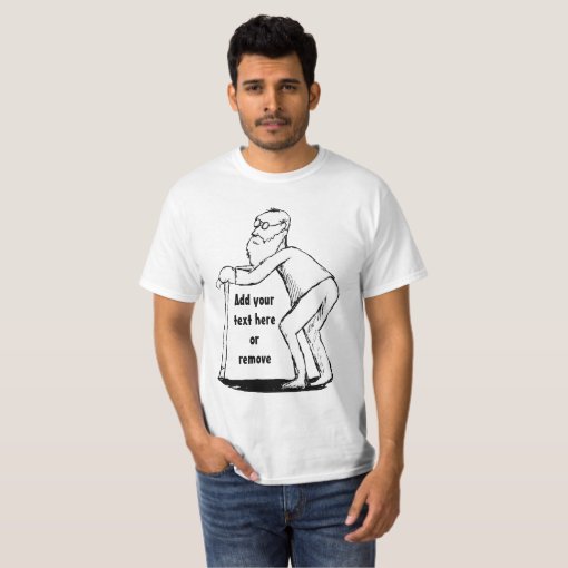 Frail Old Man With Cane T-Shirt | Zazzle