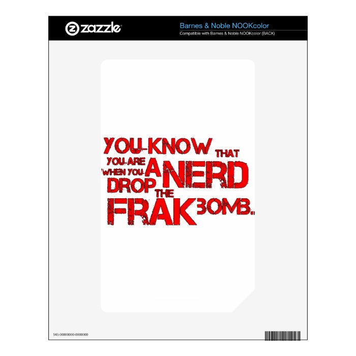 Frak Bomb Decal For The NOOK Color