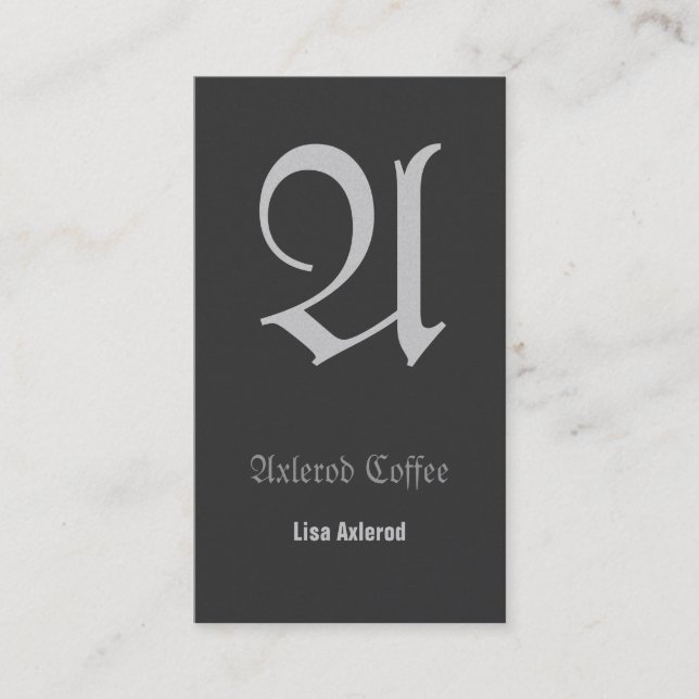 Fraktur Grays Initial Card (Front)