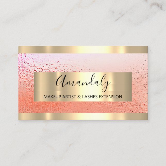  Frame Event Planner Rose Gold Business Card (Front)