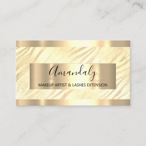  Frame Event Planner Silver Yellow Zebra Business Card