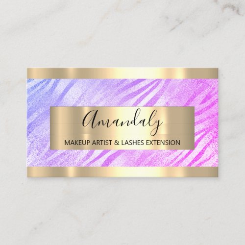  Frame Event Planner Zebra Pink Purple  Business Card