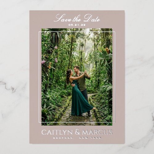 Frame Foil Pressed Save the Date announcement