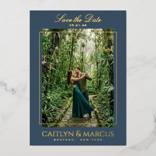 Frame Foil Pressed Save the Date announcement