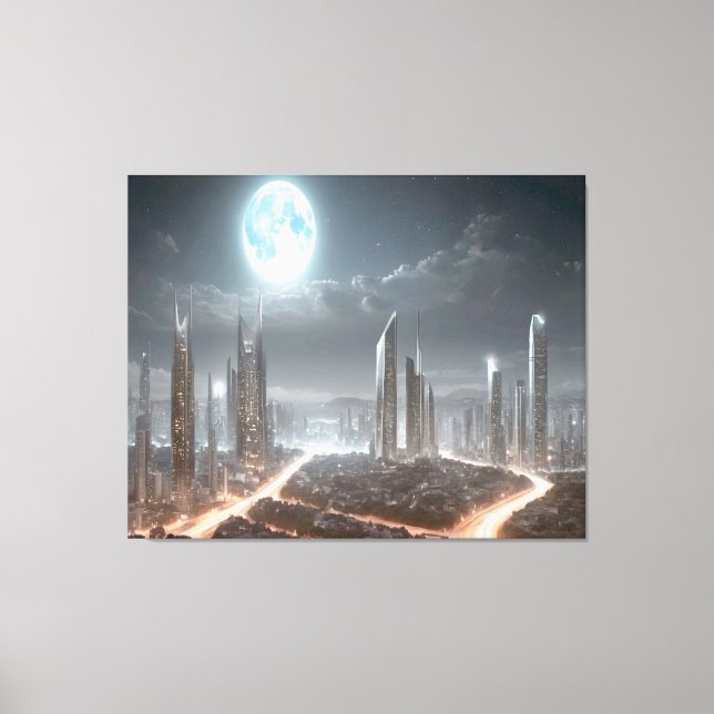 Frame for "futuristic urban landscape" canvas print (Front)