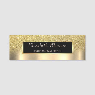 Frame,Gold Glitter Ombre Gold Metallic Name Tag