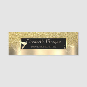 Frame,Hair Salon Scissor Dryer Gold Metallic Name Tag