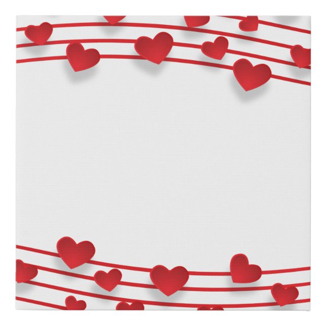 Frame heart background love heart faux canvas print (Front)