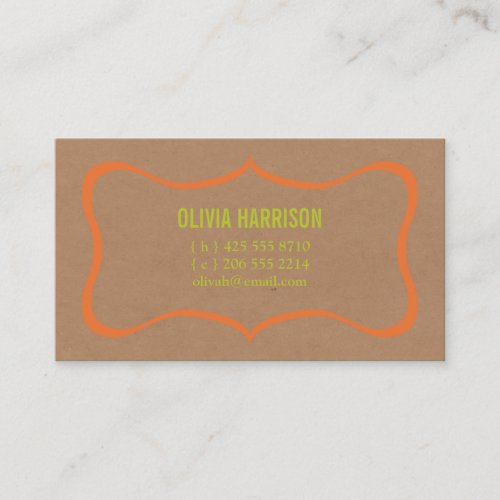 frame kraft calling card business cards