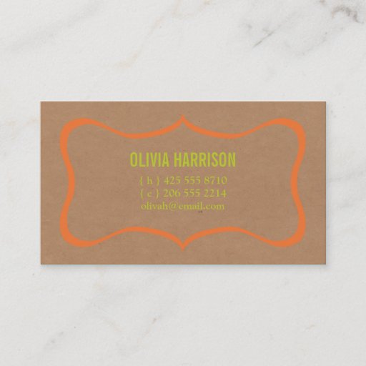 Customizable frame kraft calling card business cards