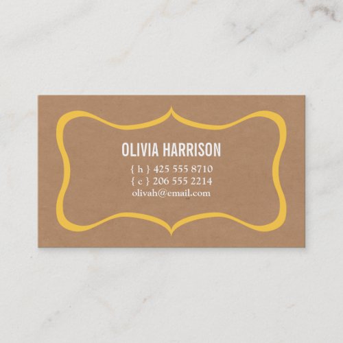 frame kraft calling card business card template