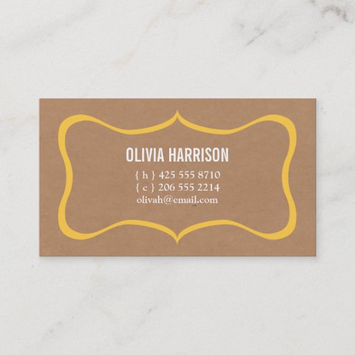 Customizable frame kraft calling card business card template
