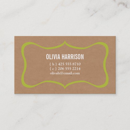 frame kraft calling card business cards