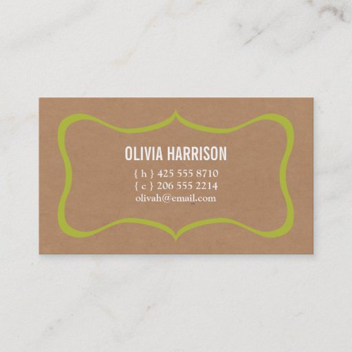 Customizable frame kraft calling card business cards
