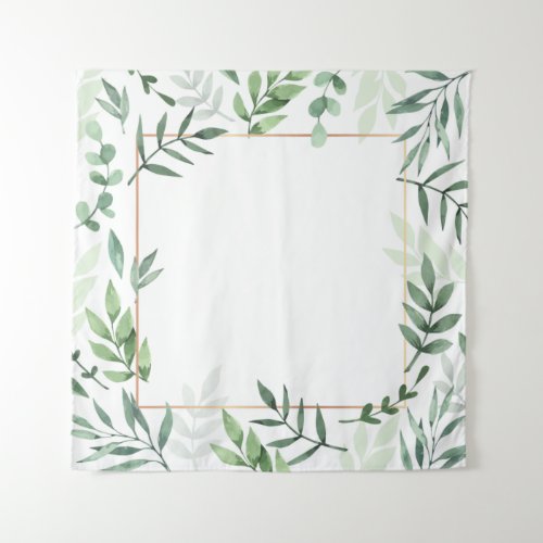 Frame leaves watercolor background tapestry