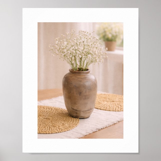 Frame Ready Art Baby’s Breath Neutral Farmhouse Poster (Front)