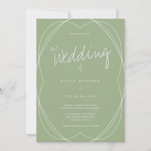 Frame Sage Wedding Invitation