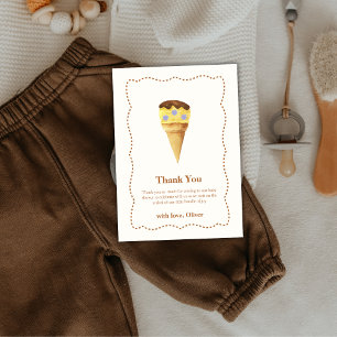 Frame Summer Scoop Ice Cream Boy Baby Shower  Thank You Card