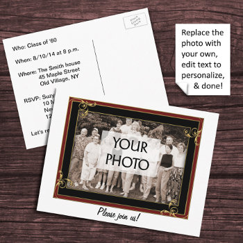 Frame The Gang Invitation Postcard by colorwash at Zazzle