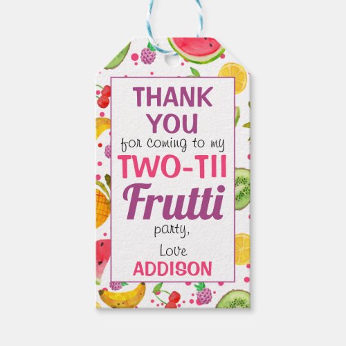 Frame Two_tti Frutti 2nd Birthday  Gift Tags